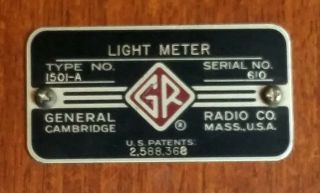 General Radio 1501 - A Light Meter W/ 1501 - PI Probe Vintage Photograph Wood Box 2
