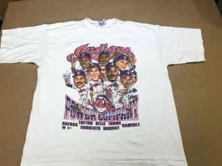 Vintage Salem 1995 Cleveland Indians T - Shirt Power Company Sz Xxl Characters