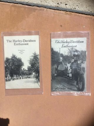 1918 And 1921 Harley Davidson Enthusiast Magazines Rare This Early