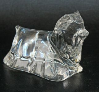 Vintage Baccarat French Art Glass Yorkshire Terrier Crystal Figurine