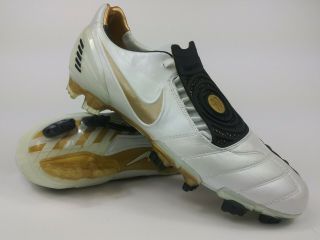 Nike Mens Rare Total90 Laser Ll K - Fg 318814 171 White Gold Soccer Cleats Boots