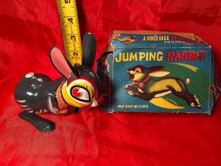 Vtg.  Mikuni Japan Mechanical Wind - Up Jumping Rabbit Toy Rare