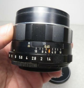 Rare 8 elements Asahi Pentax Takumar 50mm f1.  4 lens 4