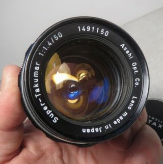 Rare 8 elements Asahi Pentax Takumar 50mm f1.  4 lens 8