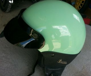 Classic Vespa Demi Jet Green Motorcycle Scooter Helmet Size S Vintage Made Italy