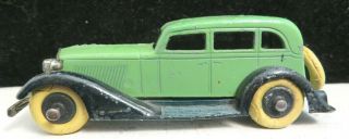 Vintage Tootsietoy 1930 ' s Graham Series Car 0513 Green & Black 5 Wheel Sedan 2