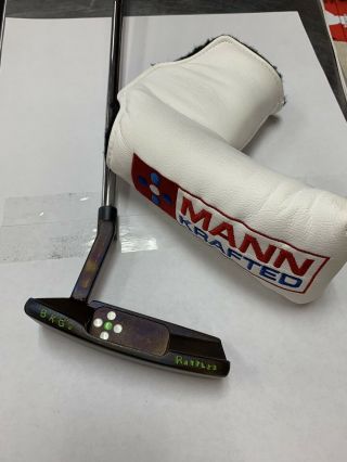 Mann Krafted Mann Made Putter 35” Rattler Rare With Head Cover Krafted