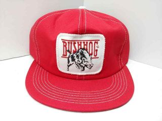 Rare Vintage Bush Hog Patch Snapback Hat Cap Trucker Farming Construction Nos