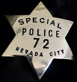Vintage 1940’s Nevada City,  Ca Badge (hallmarked Patrick & Moise Klinkner)