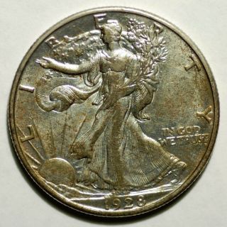 Rare Detailed 1928 - S Walking Lady Liberty Silver Half Dollar Au,