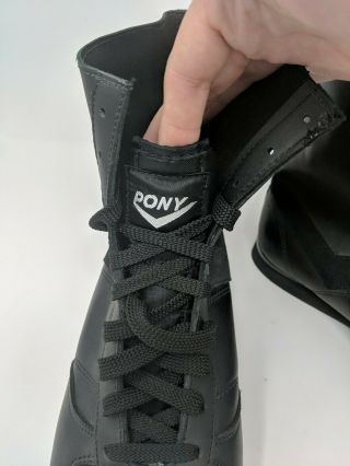 Pony Boxing Black Leather Boots Shoes K.  O.  Mens Size 11 VTG 2