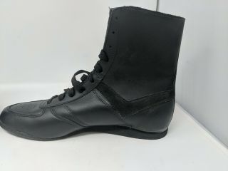 Pony Boxing Black Leather Boots Shoes K.  O.  Mens Size 11 VTG 7
