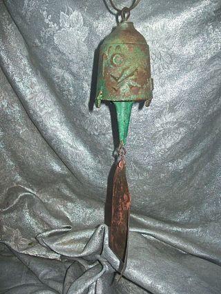 Vintage Acrosanti Paolo Soleri Cast Bronze Verdigris Patina Bell Wind Chime