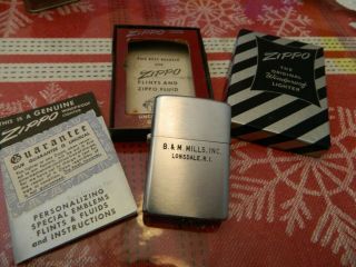 Vintage Zippo Lighter Advertisement Still In The Box W/ Paperwork