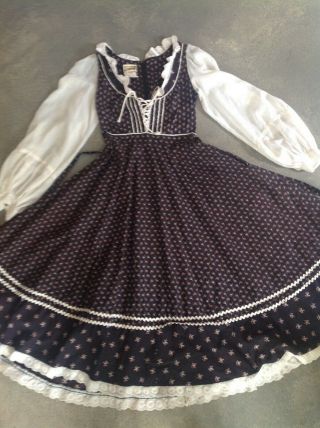 Vintage Gunne Sax Dress Floral Petite Hippie Prairie Dress Bohemian Corset