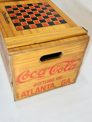 Vintage Coca - Cola Wooden Crate Checkerboard Lid 17 3/4 L 10 3/4H 11 3/4w 4