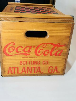 Vintage Coca - Cola Wooden Crate Checkerboard Lid 17 3/4 L 10 3/4H 11 3/4w 5