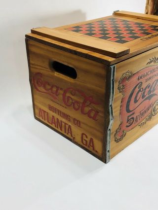 Vintage Coca - Cola Wooden Crate Checkerboard Lid 17 3/4 L 10 3/4H 11 3/4w 6