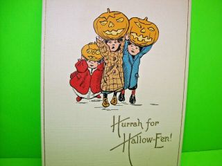 Halloween Postcard Leubrie & Elkus Vintage Linen Series 7027 L&e 56