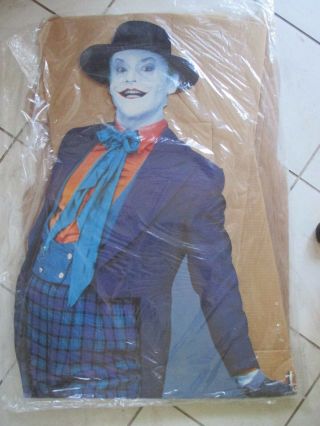 Vintage Jack Nicholson Life Size Joker Standee In Bag Nos Batman 1989