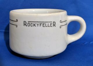 Vintage Rockyfeller Cup Texas Hamburger Chain Restaurant China Iroquois Stained
