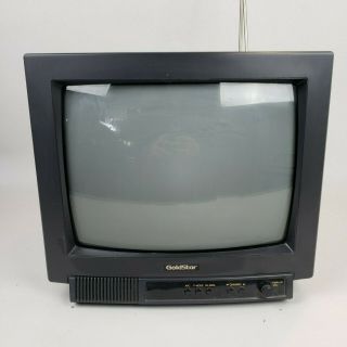 Vintage Goldstar Color Tv 14” Cms - 484in Television Set Portable W/knobs
