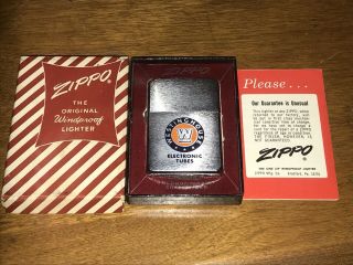 Vintage Westinghouse Electronic Tubes Advertisement Zippo Lighter - Mib Unfired