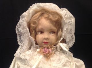 Antique 1897 Fabric Doll Madam Lenci Felt Made In Italy With Clothing