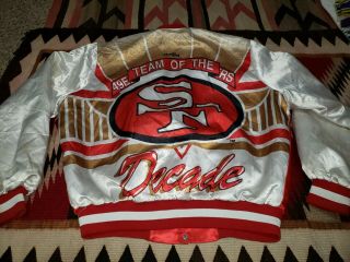 Vtg 1980s 90s San Francisco 49ers Nfl Football Satin All Over Print Team Jacket