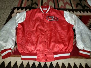 Vtg 1980s 90s San Francisco 49ers NFL Football satin All over print team jacket 2