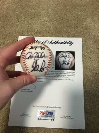Derek Jeter Nolan Ryan Signed Baseball Psa Dna Certified Autograph Loa Rare