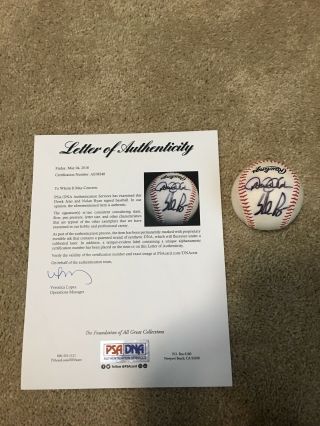 Derek Jeter Nolan Ryan Signed Baseball PSA DNA Certified Autograph LOA Rare 2