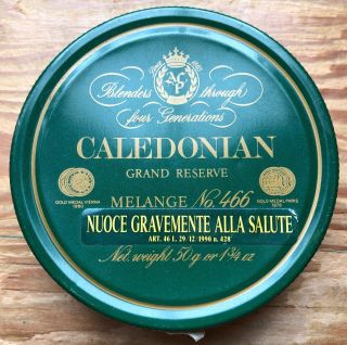 Pipe " Caledonian Grand Reserve Melange 400 " 50 Gr Tobacco Tin Vintage