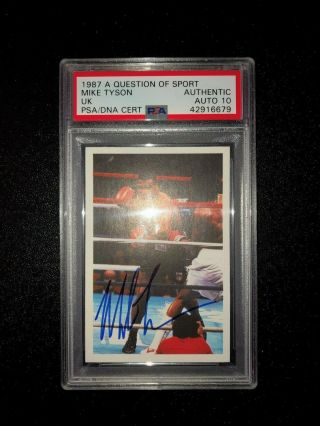 Rare 1987 A Question Of Sports Mike Tyson Rc 1/1 Authentic Auto Psa/dna 10 Bas
