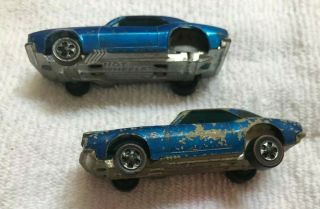 Two Vintage 1967 Hot Wheels Redlines Custom Camaro