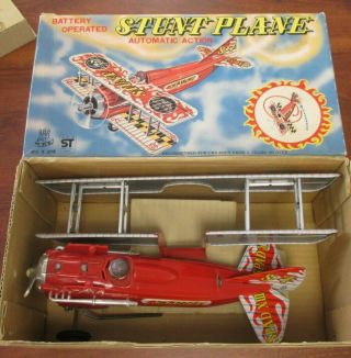 Vintage 1960 ' s TPS JAPAN for SEARS BATTERY OPERATED STUNT PLANE 2