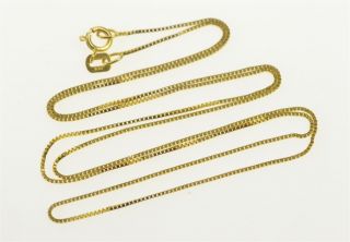 14k 0.  6mm Box Chain Classic Square Link Necklace 18 " Yellow Gold 84