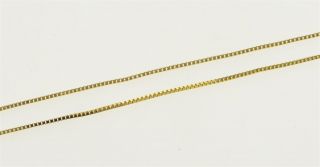 14K 0.  6mm Box Chain Classic Square Link Necklace 18 