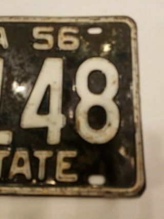 Vintage 1956 Georgia Peach State Automobile License Plate Tag H/A 47148 Garage 4