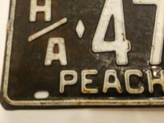 Vintage 1956 Georgia Peach State Automobile License Plate Tag H/A 47148 Garage 5