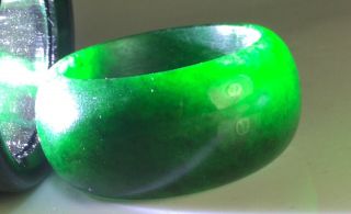 B Vintage Jade Jadeite Dark Apple Green Unisex Ring,  Size 10,  19mmx11mm