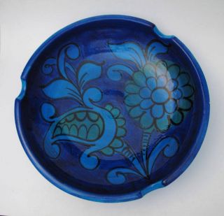 Vintage Bitossi Italian Pottery Rimini Blue Large Ashtray / Bowl Mid Century Mod