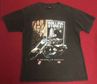 Vtg 90s Rolling Stones Voodoo Lounge Live Tour Harley Davidson 1994 Tour Shirt L