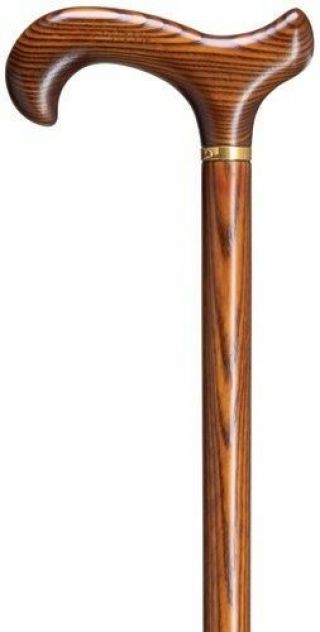 Made In Germany Two Tone Zebra Derby Handle Wooden Shaft Walking Cane Stick