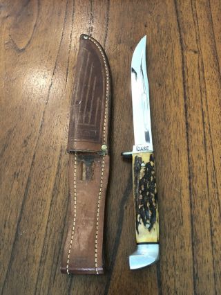 Vintage Case Xx 1940 - 65 Fixed Blade Hunting Knife With Leather Sheath