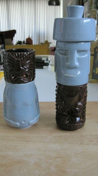 Very Rare Munktiki Stacker Set - Tiki Mug Moai Ku Warrior Stacker Mugs