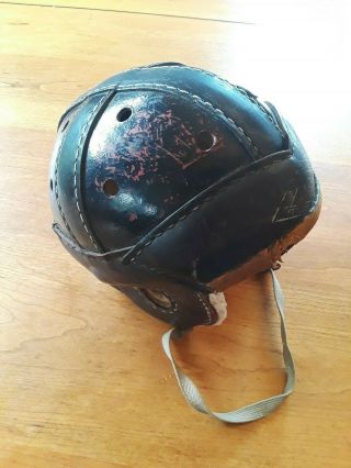 Vintage Old 1940’s Arco Leather Open Face Football Helmet W/ Chin Strap