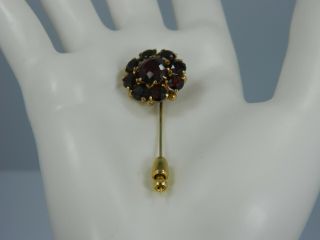 Exquisite Vintage 14k Yellow Gold Red Garnet Cluster Pin/brooch M