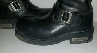 Vintage Harley Davidson Steel Toe Boots Black Leather Men’s Sz 9 M