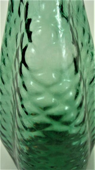 Vintage Mid Century Italian Glass Empoli Rossini Decanter Genie Bottle Green 22” 4